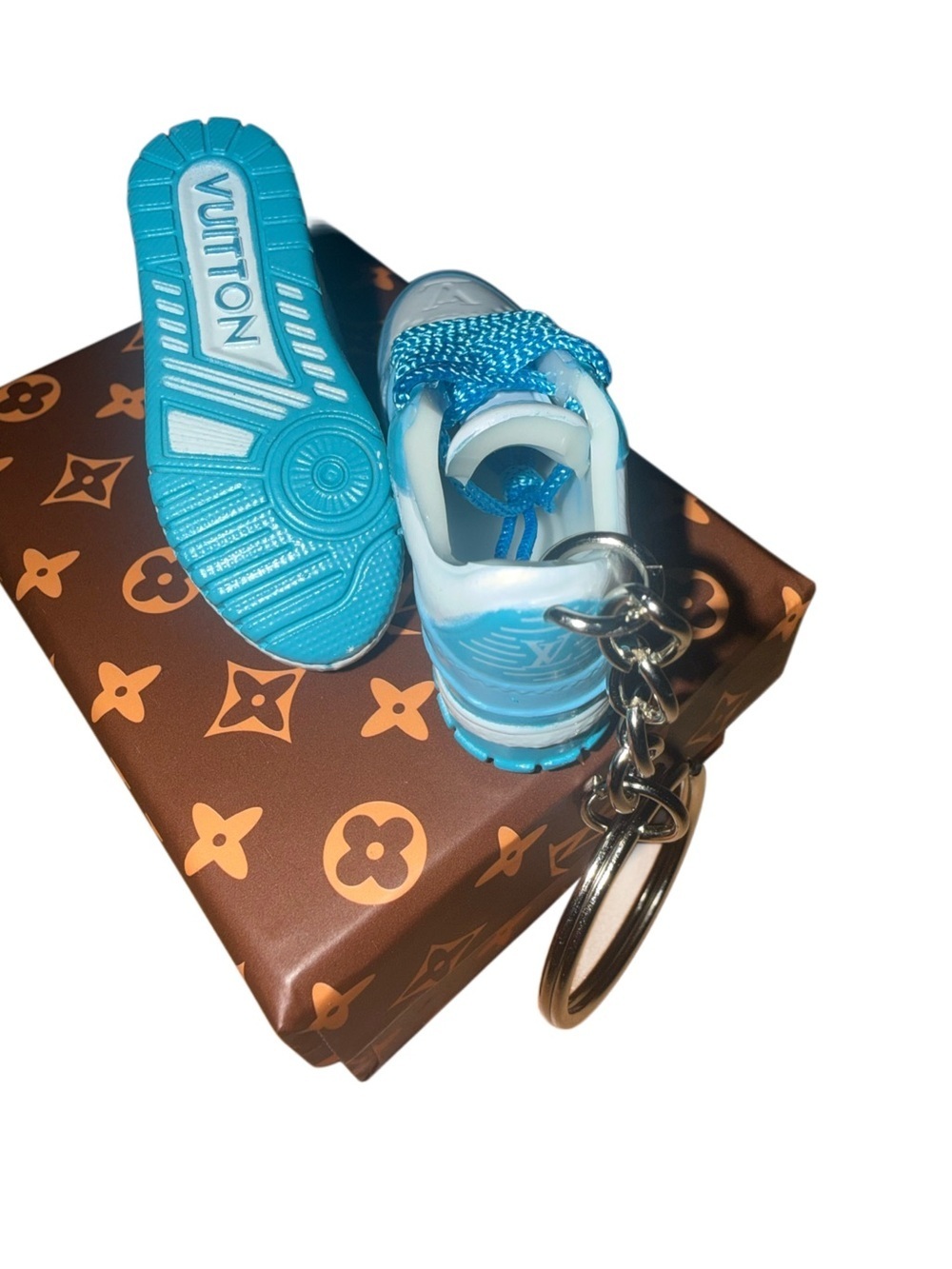 Blue Mini Sneaker Keychain Charm Streetwear Bag Accessory - Picture 3 of 4